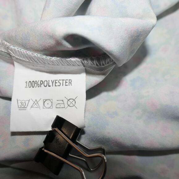 Floral Button Down Shirt Womens 2XL Colorful Long Sleeve Collared Blouse Light - Picture 10 of 12